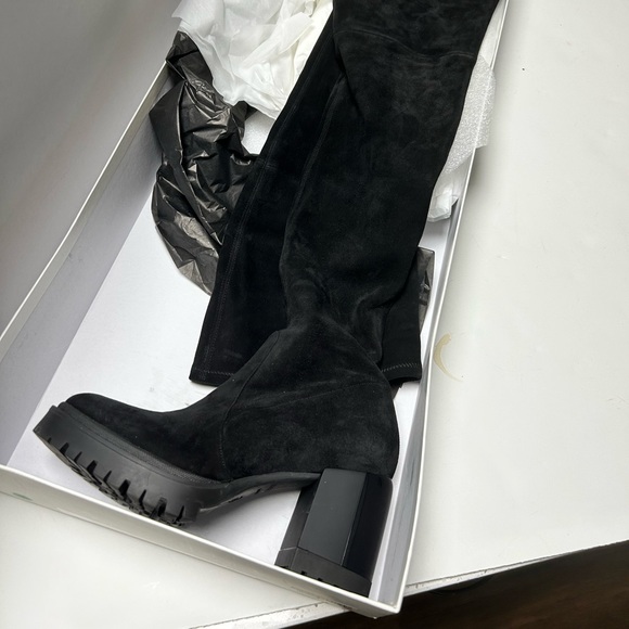 Casadei Over the Knee Thigh high chunky boots black suede sz 38 - Picture 2 of 10